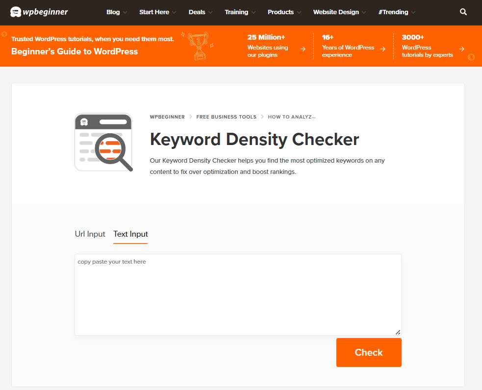 WPBeginner checker tool