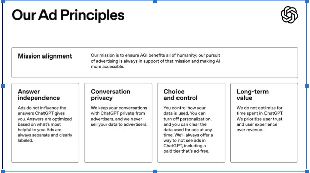 OpenAI ad Principles 